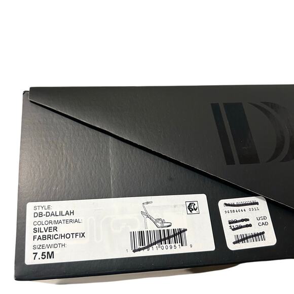 D’Amelio Footwear Dalilah Silver Rhinestone Ankle Strap Sandal Women's 7.5 NEW - Picture 7 of 7